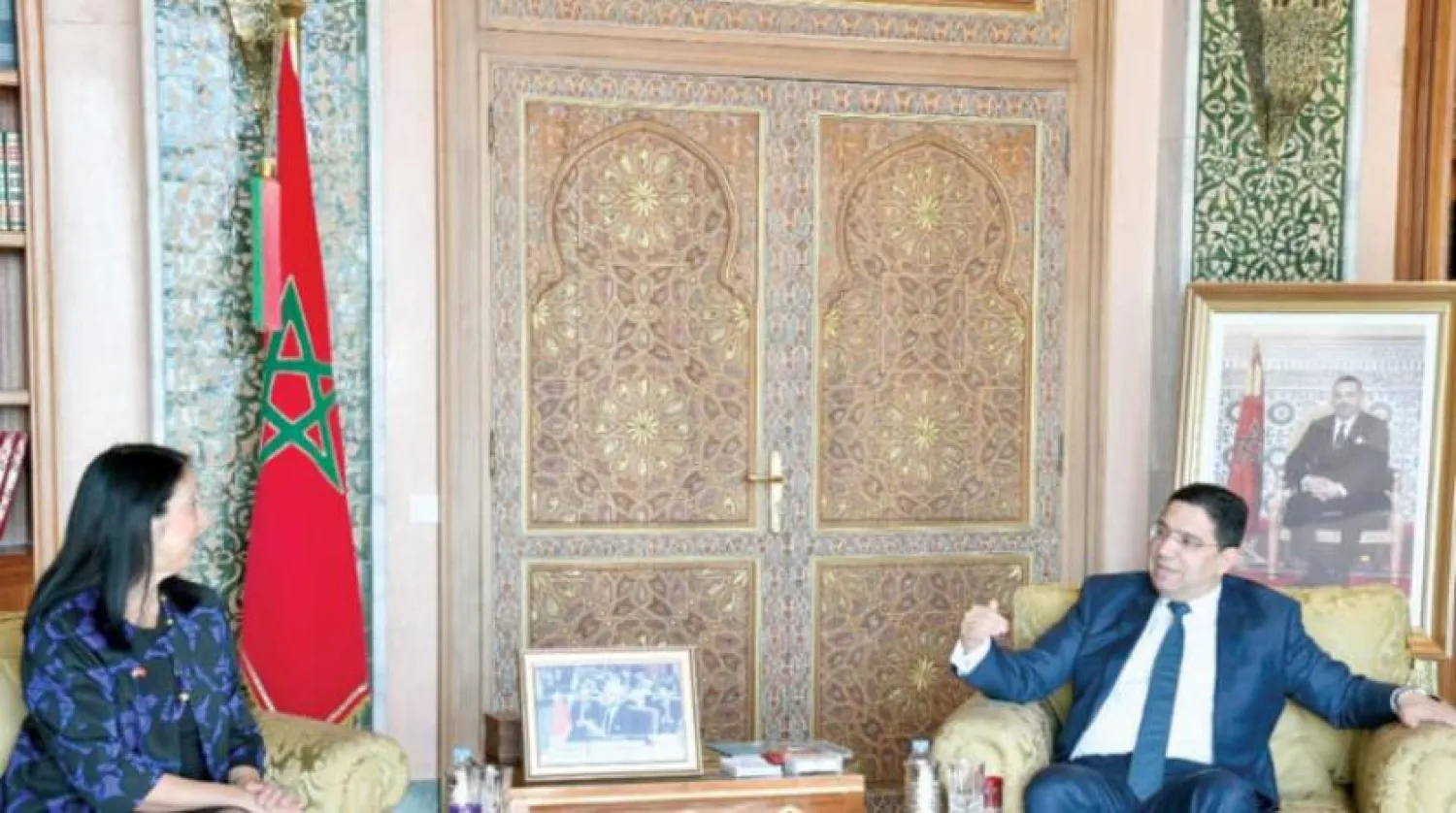 The US Assistant Secretary of State for International Organization Affairs, Michele Sison, met in Rabat on Thursday with Moroccan Foreign Minister Nasser Bourita (Moroccan Foreign Ministry)