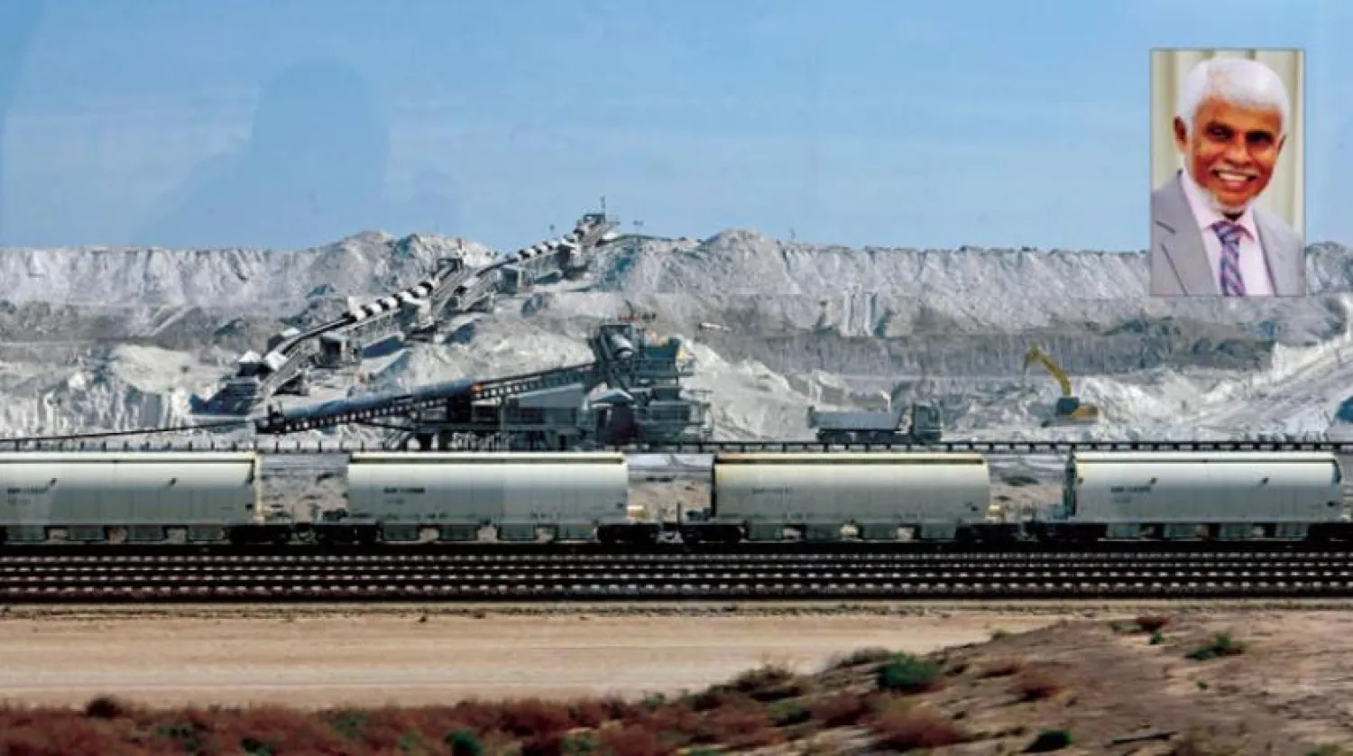 An archive photo showing the path of locomotives transporting mineral materials from the Saudi city of Jubail (Getty Images) - Naseer Ahmed, Sri Lankan Minister of Environment.