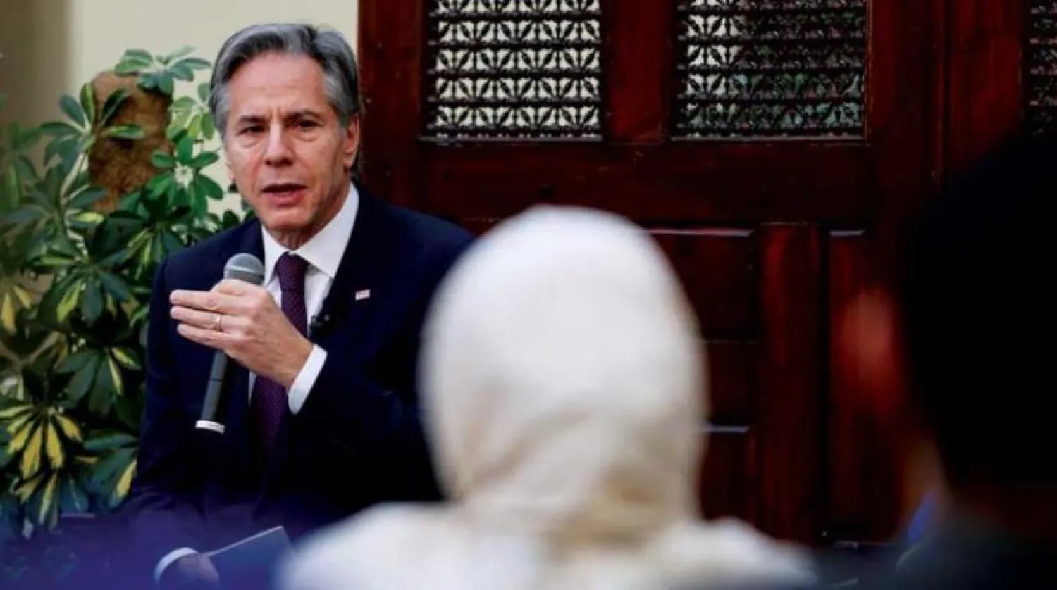 ABD Dışişleri Bakanı Antony Blinken dün Kahire'deki Amerikan Üniversitesi’ni ziyaret etti. (Reuters)