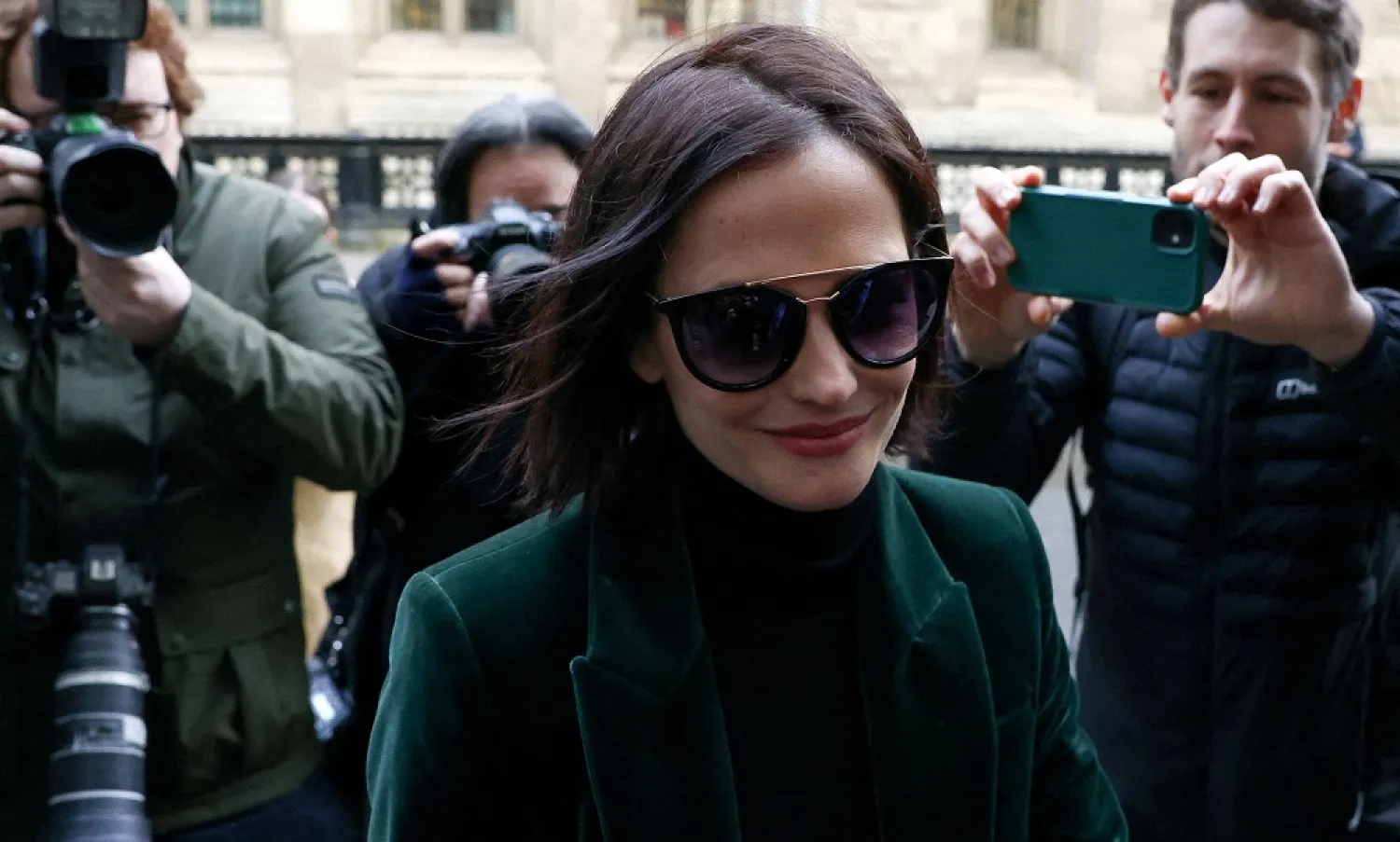 French actress Eva Green arrives at The Rolls Building courthouse in London, Britain, January 30, 2023. (Reuters)