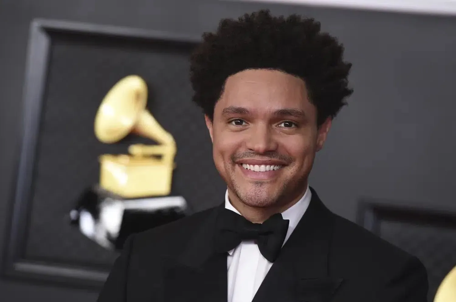 Trevor Noah appears at the 63rd annual Grammy Awards in Los Angeles on March 14, 2021. Noah is hosting the Grammy Awards for a third-straight year. (AP)