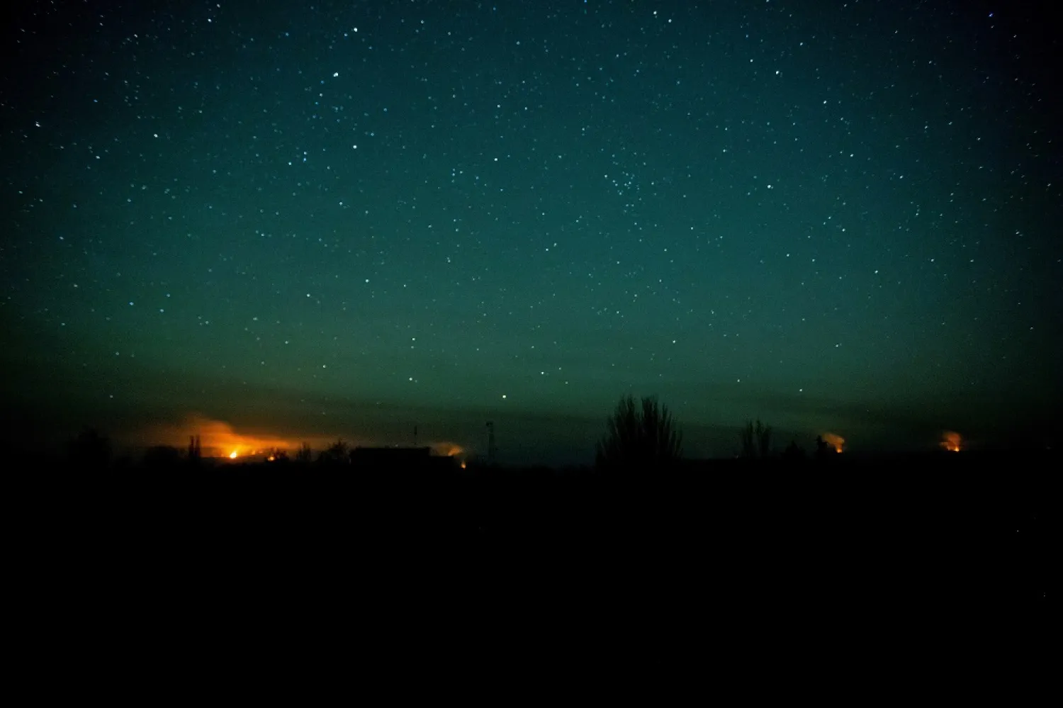 A fire is seen in front line city of Bakhmut, amid Russia's attack on Ukraine, in Donetsk region, Ukraine January 26, 2023. (Reuters)