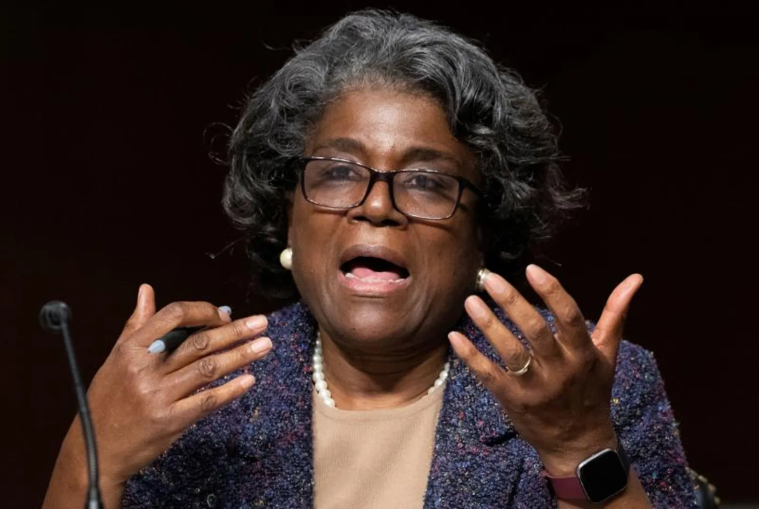 المندوبة الأميركية الدائمة لدى الأمم المتحدة ليندا توماس غرينفيلد (رويترز)