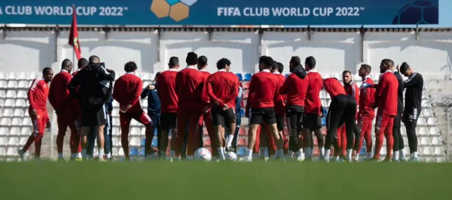 جانب من تحضيرات الأهلي المصري أمس لمباراة أوكلاند (موقع الأهلي الرسمي)