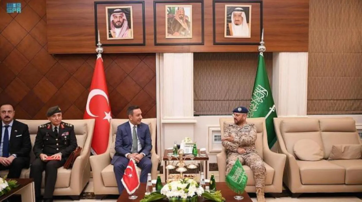 The Chief of the Royal Saudi Staff during his meeting with the Deputy Minister of National Defense of Türkiye. (SPA)
