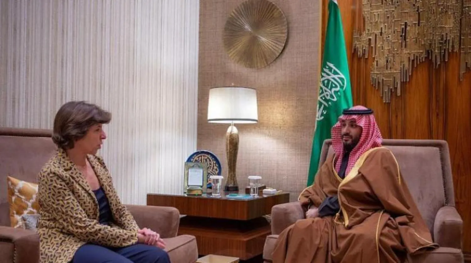 The Crown Prince and the French FM discussed ways to enhance bilateral relations. SPA 