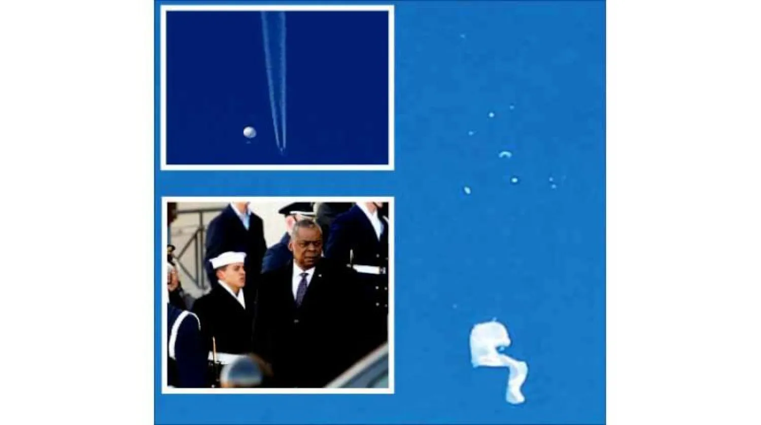 لحظة سقوط المنطاد بعد تفجيره (أ.ب)