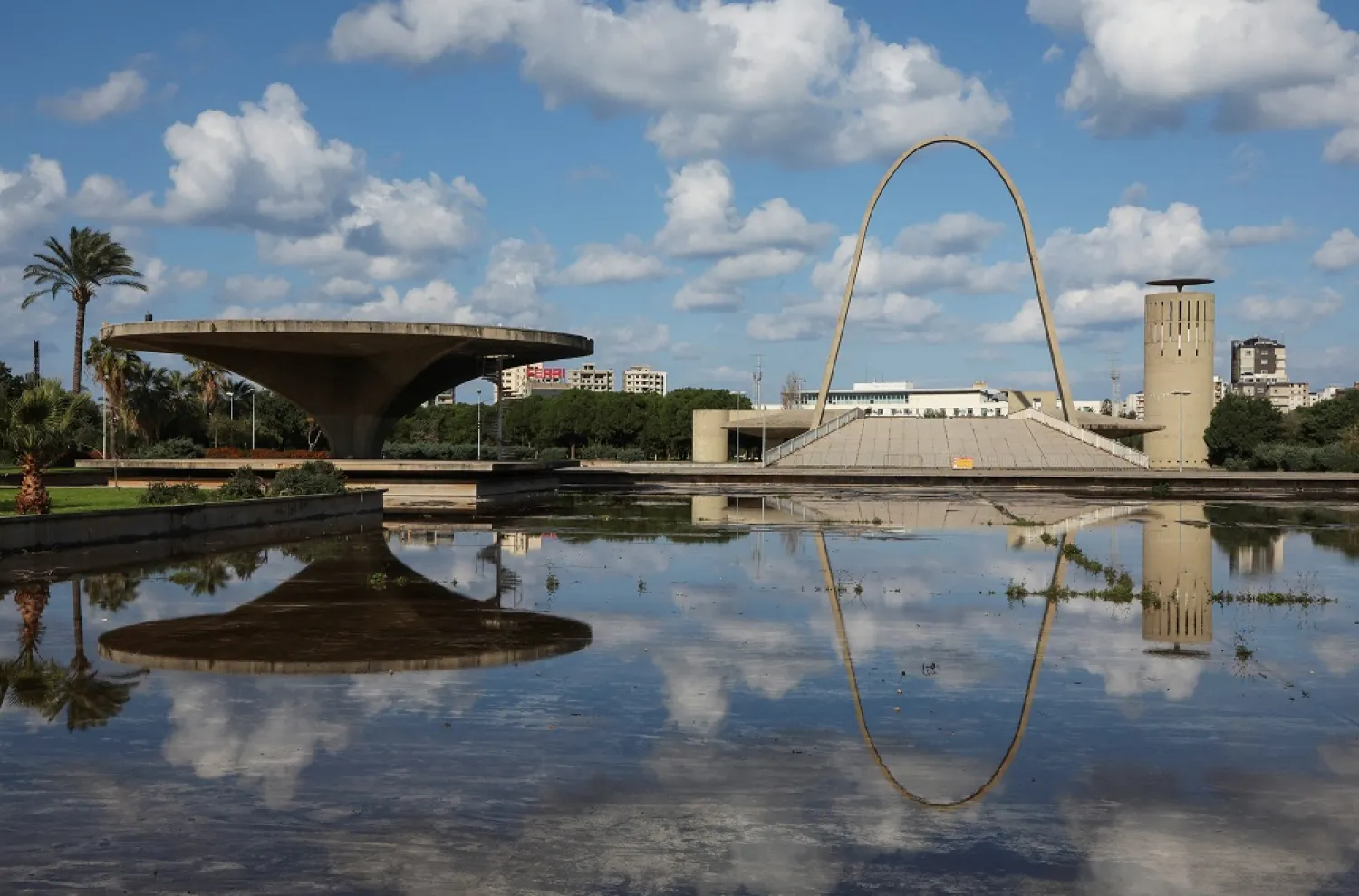 A general view of the Rachid Karami International Fair which was designed by a Brazilian architect Oscar Niemeyer and now inscribed on the UNESCO's World Heritage List, in the northern city of Tripoli, Lebanon February 2, 2023. (Reuters)