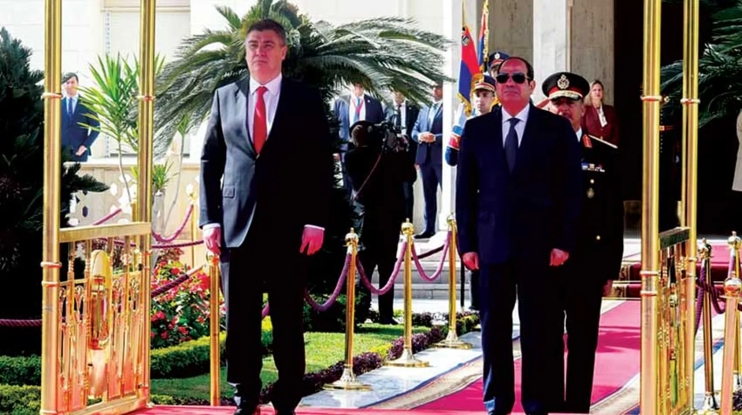 السيسي يستقبل نظيره الكرواتي في القاهرة (الرئاسة المصرية)