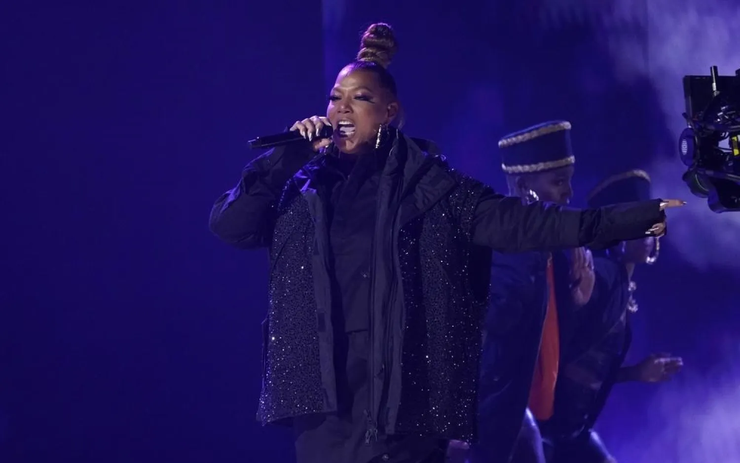 Queen Latifah performs "U.N.I.T.Y." at the 65th annual Grammy Awards on Sunday, Feb. 5, 2023, in Los Angeles. (AP)