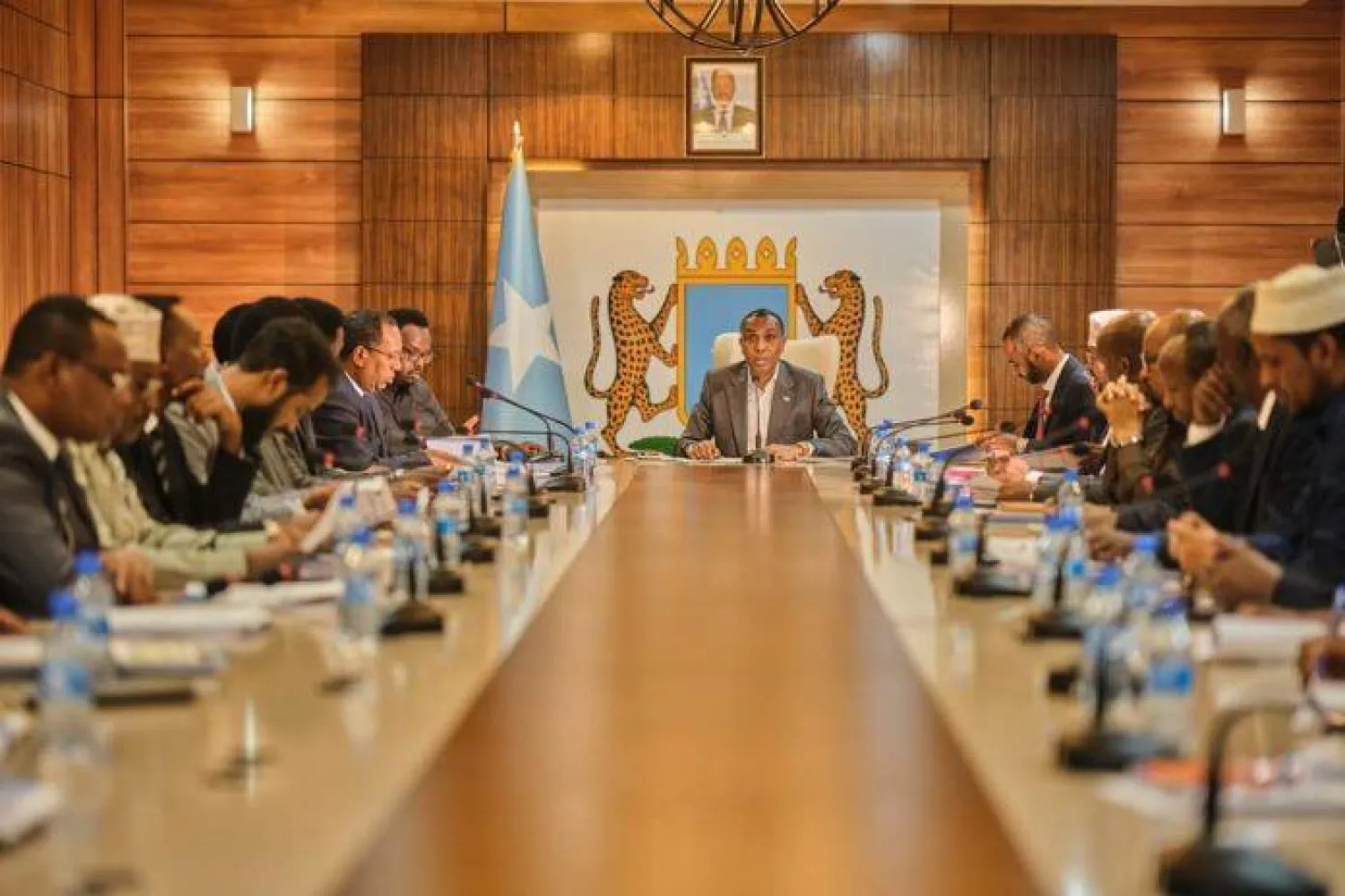 اجتماع الحكومة الصومالية أمس في العاصمة مقديشو (وكالة الصومال الرسمية)