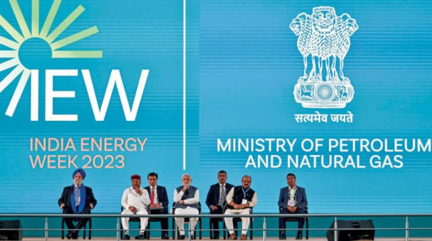 Indian Prime Minister Narendra Modi during the India Energy Week 2023 in Bangalore (AFP)
