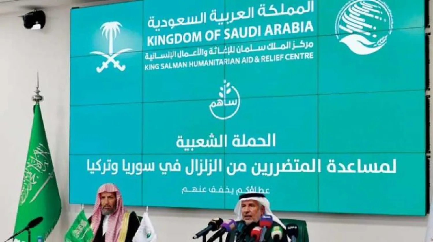 Advisor to the Royal Court and the Supervisor General of the King Salman Humanitarian Aid and Relief Center (KSrelief) Abdullah bin Abdulaziz al-Rabeeah at a press conference in Riyadh, Saudi Arabia (SPA)