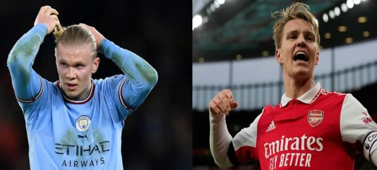 أوديغارد وهالاند يحضران اليوم حاملين لواء النرويج الحالمة بمساحة لها في كرة القدم (أ.ف.ب)