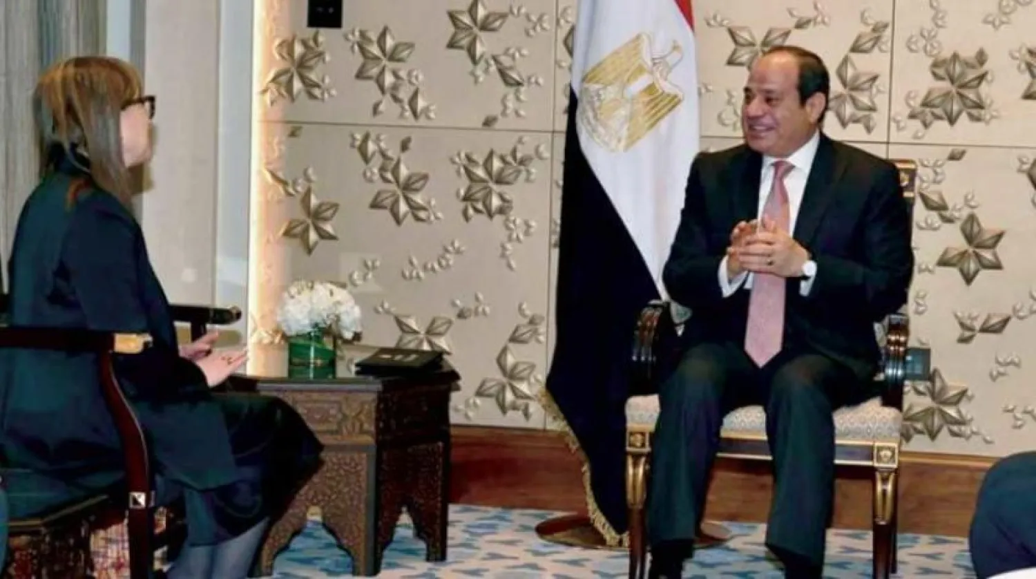 Egyptian President Abdel Fattah El-Sisi met on Tuesday with Tunisian Prime Minister Najla Bouden on the sidelines of Dubai's World Government Summit (Egyptian Presidency)
