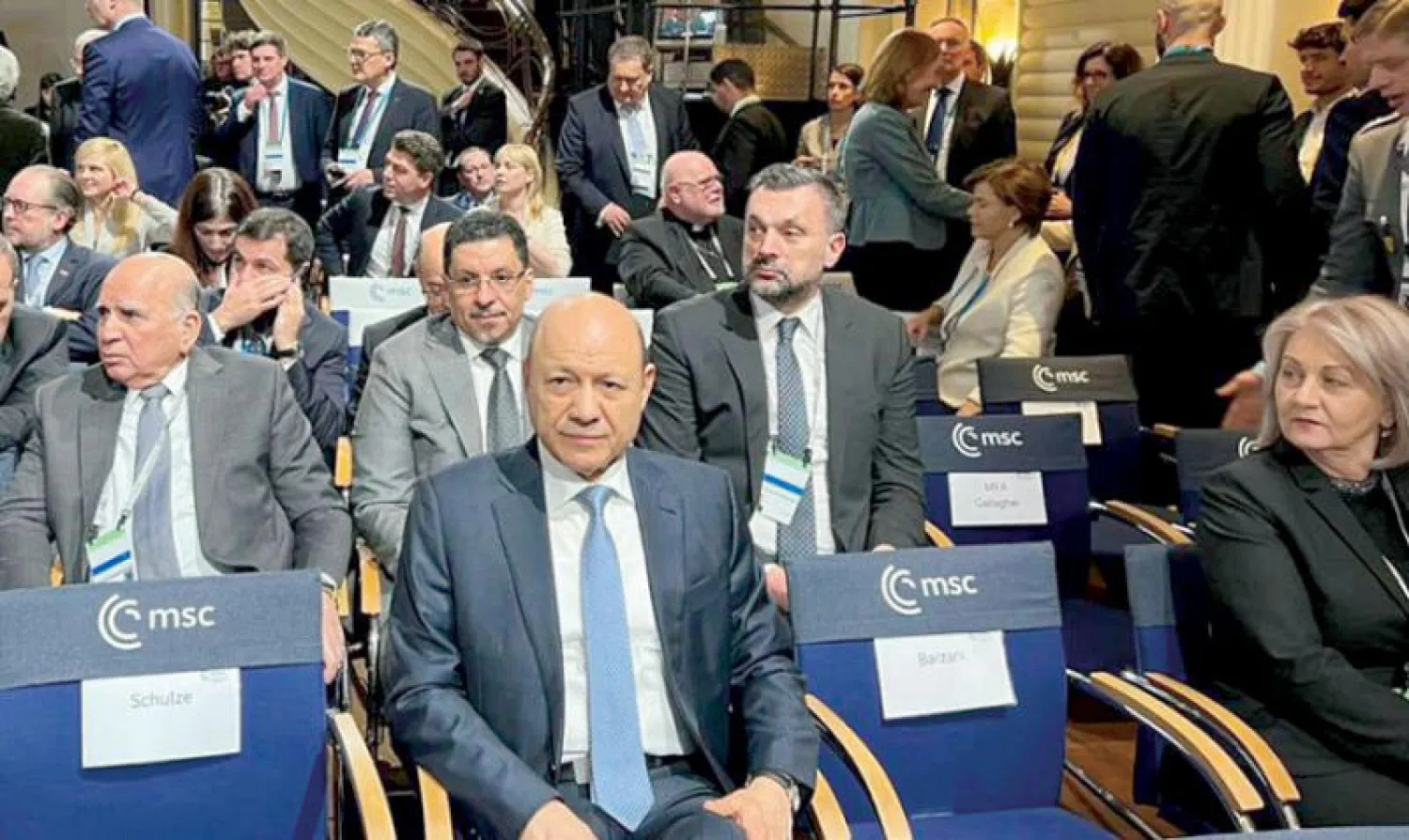 رئيس مجلس القيادة اليمني رشاد العليمي في الجلسة الافتتاحية لمؤتمر ميونيخ للأمن (سبأ)