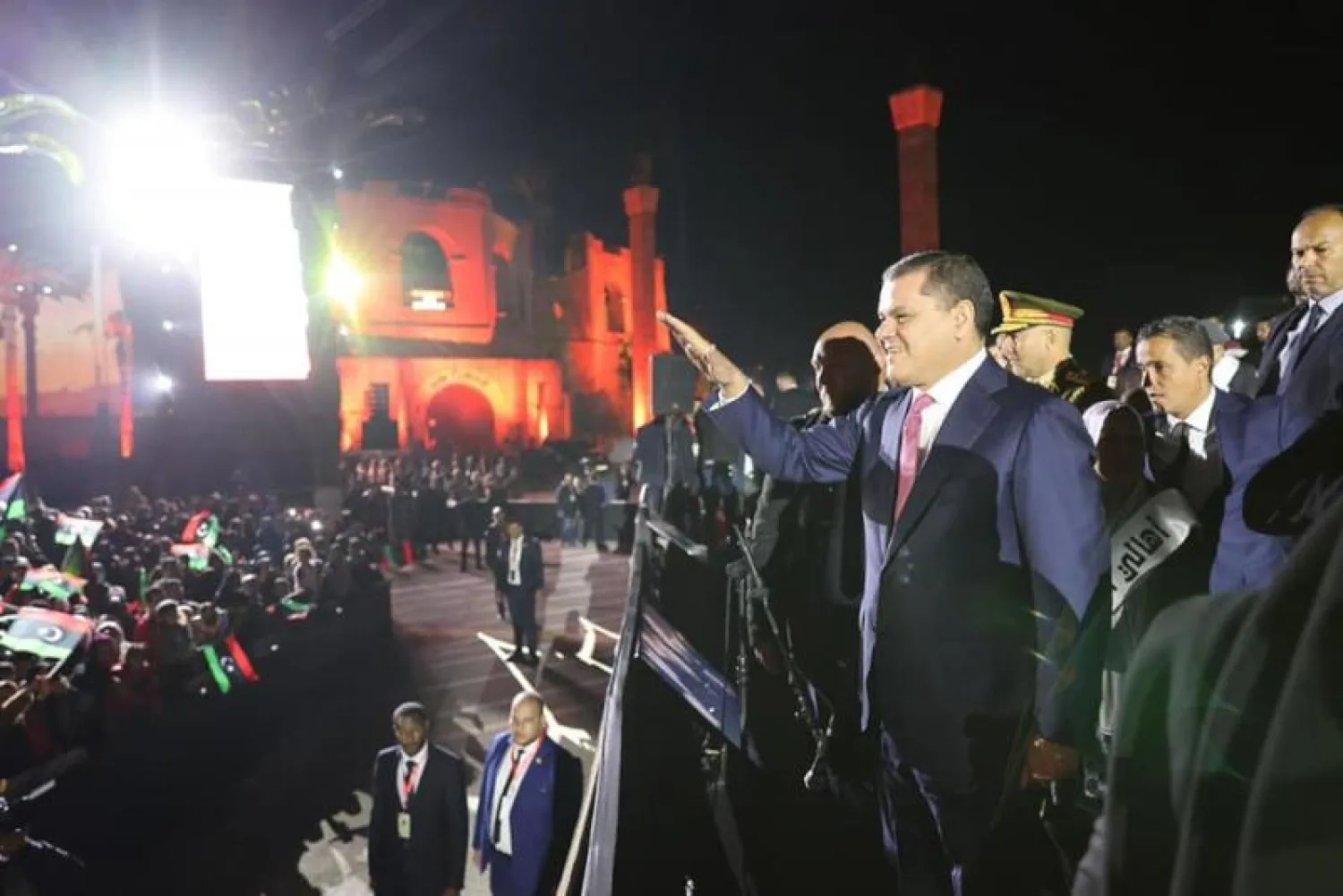 مشاركة الدبيبة في احتفالات طرابلس (حكومة الوحدة)