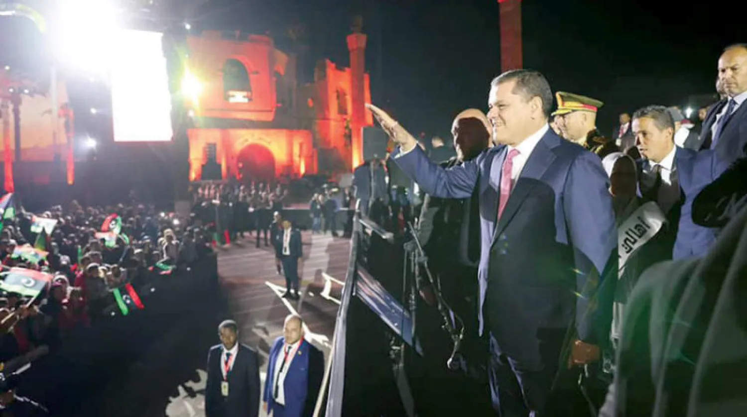 الدبيبة خلال مشاركته في احتفالات طرابلس (حكومة الوحدة)