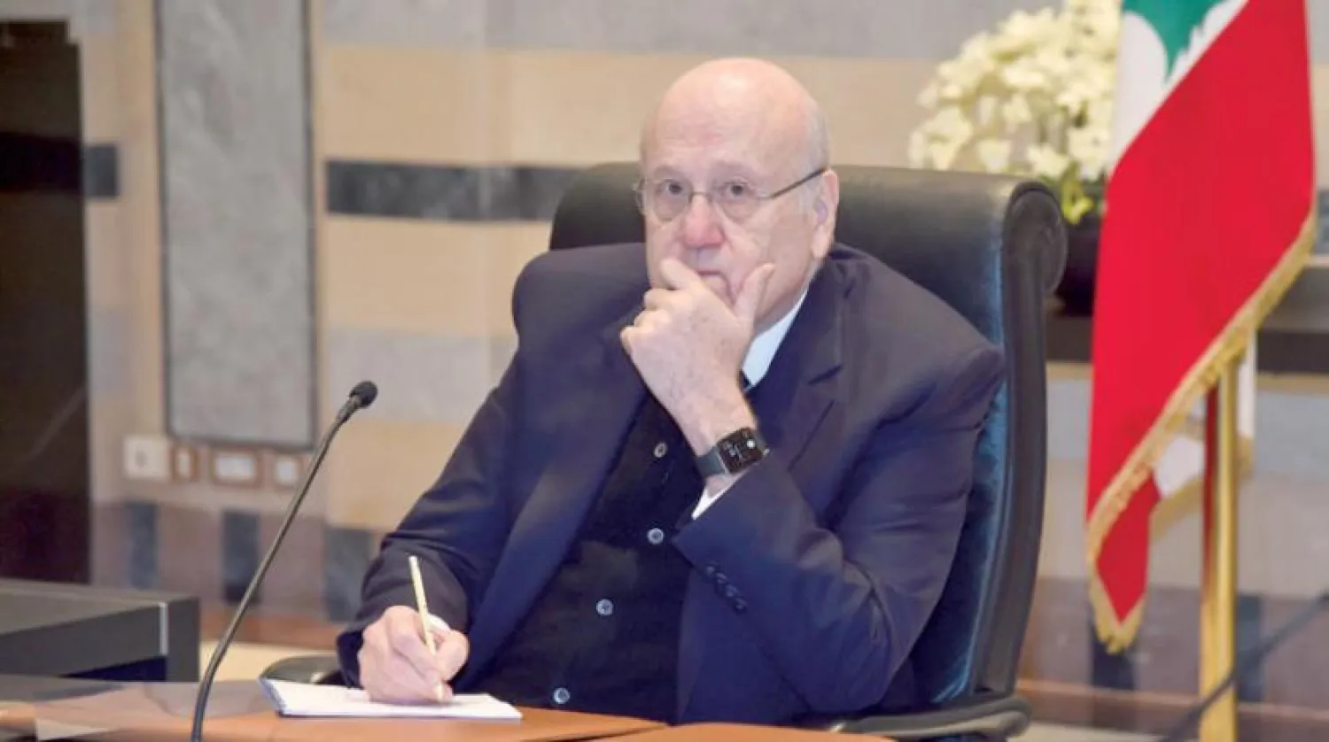 Caretaker Prime Minister Najib Mikati during a security meeting at the Grand Serail last week (Dalati and Nohra)

