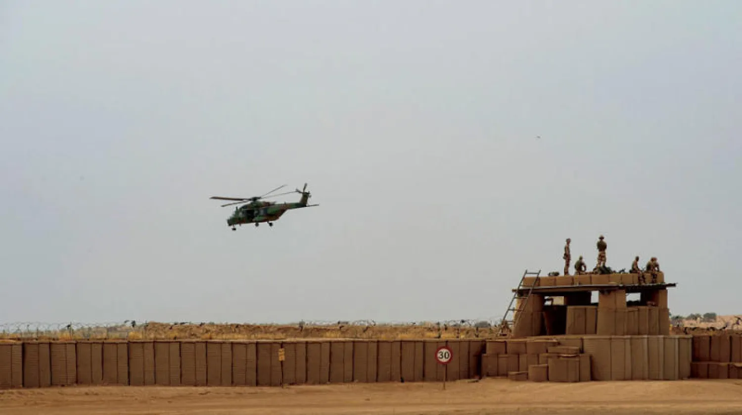 صورة نشرتها هيئة الدفاع الفرنسية في 13 يونيو 2022 تُظهر منظراً لقاعدة ميناكا العسكرية شمال شرق مالي قبل الانسحاب النهائي من الدولة الواقعة في الساحل (أ.ف.ب)