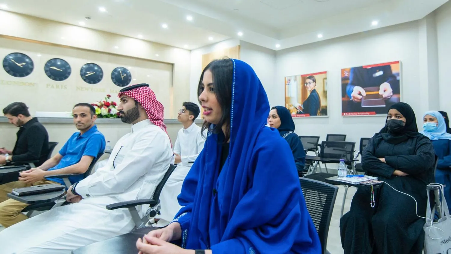 Students attend a training seminar at the Tourism Ministry Training center in the city of Riyadh. — AFP file