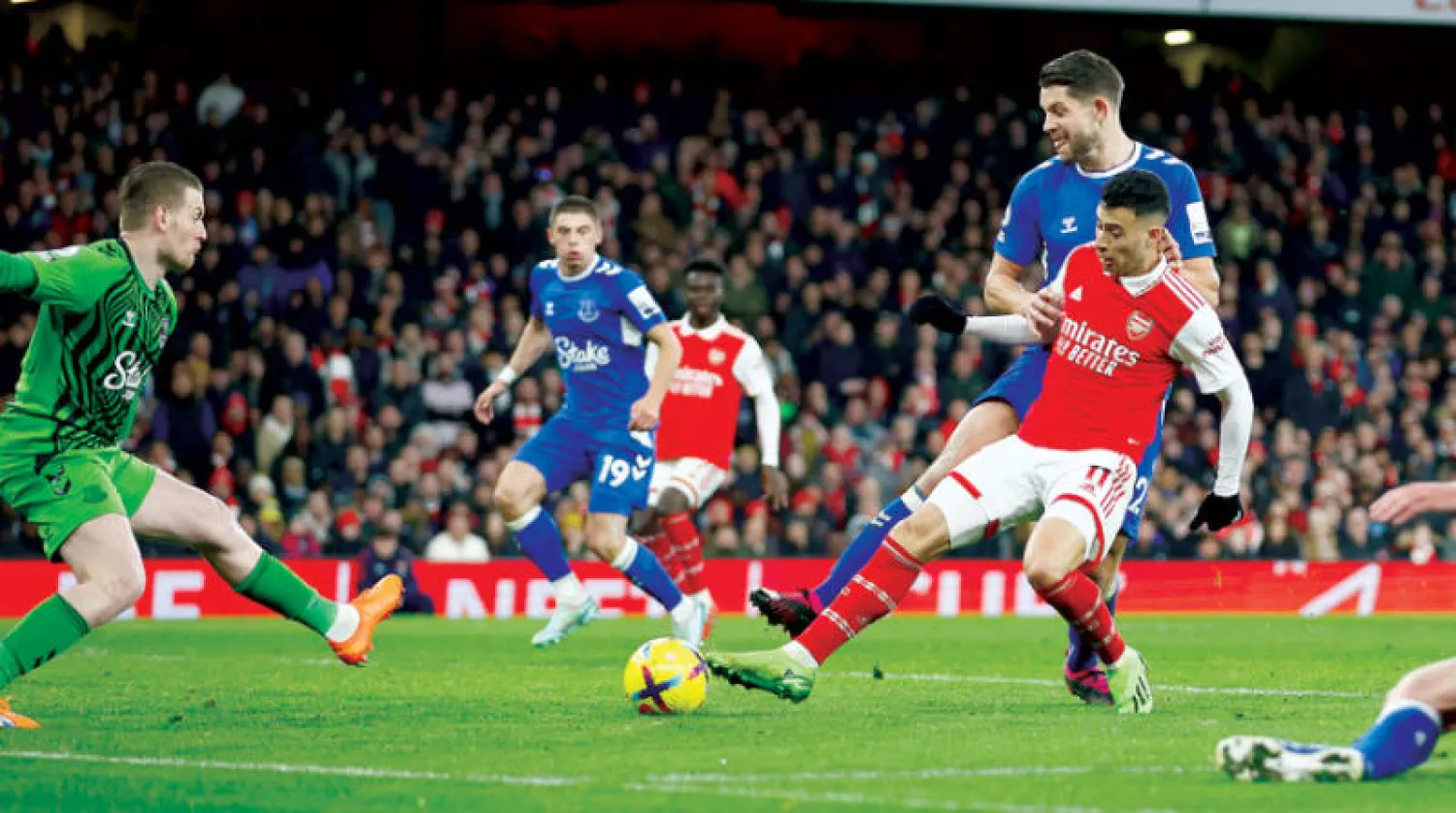 غابرييل مارتينيلي يختتم رباعية آرسنال في شباك إيفرتون ويعزز صدارة «المدفعجية» لبطولة الدوري بفارق 5 نقاط عن سيتي  