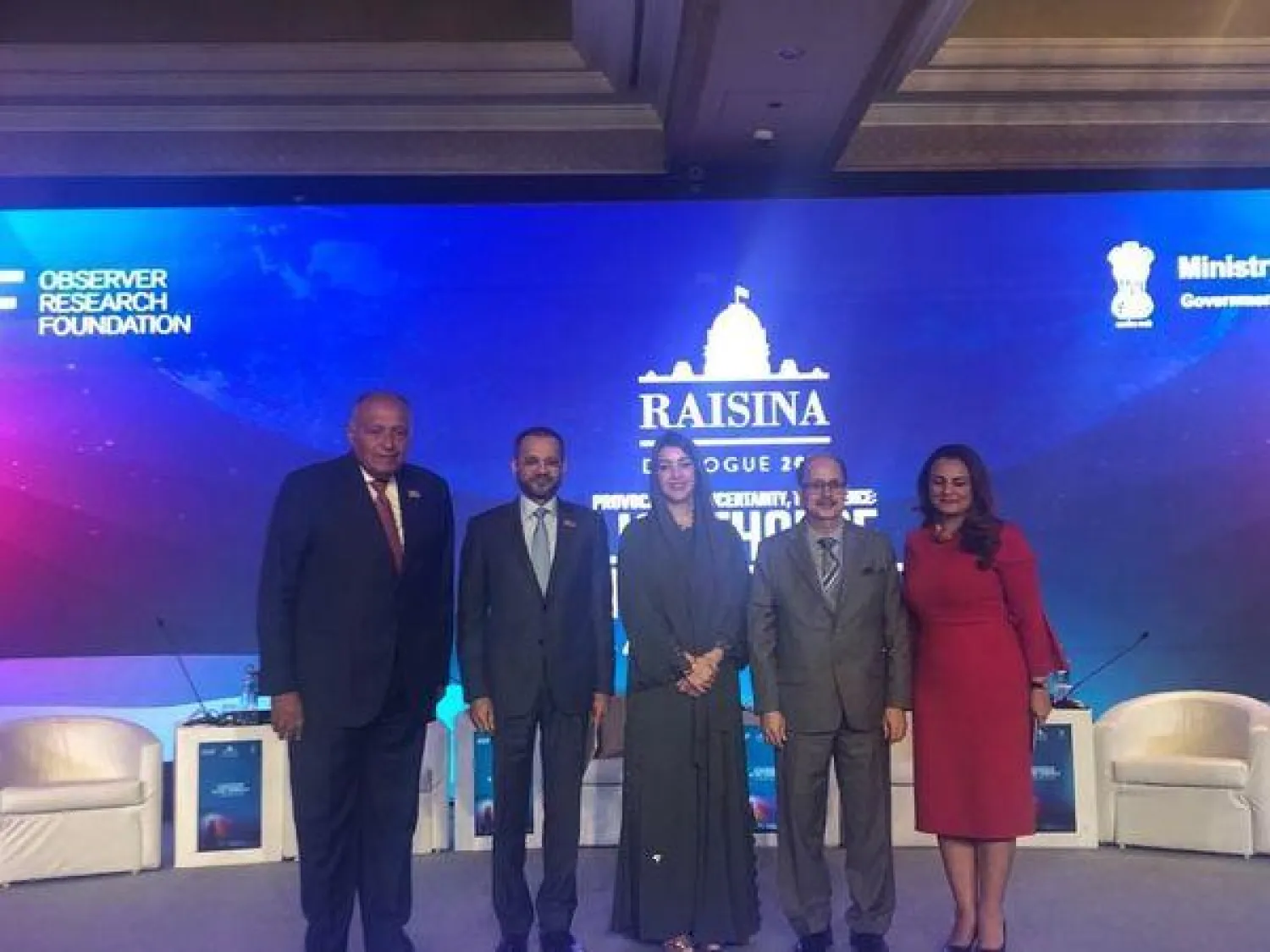 شكري يشارك في جلسة حوارية على هامش منتدى «رايسينا» بالهند (الخارجية المصرية)