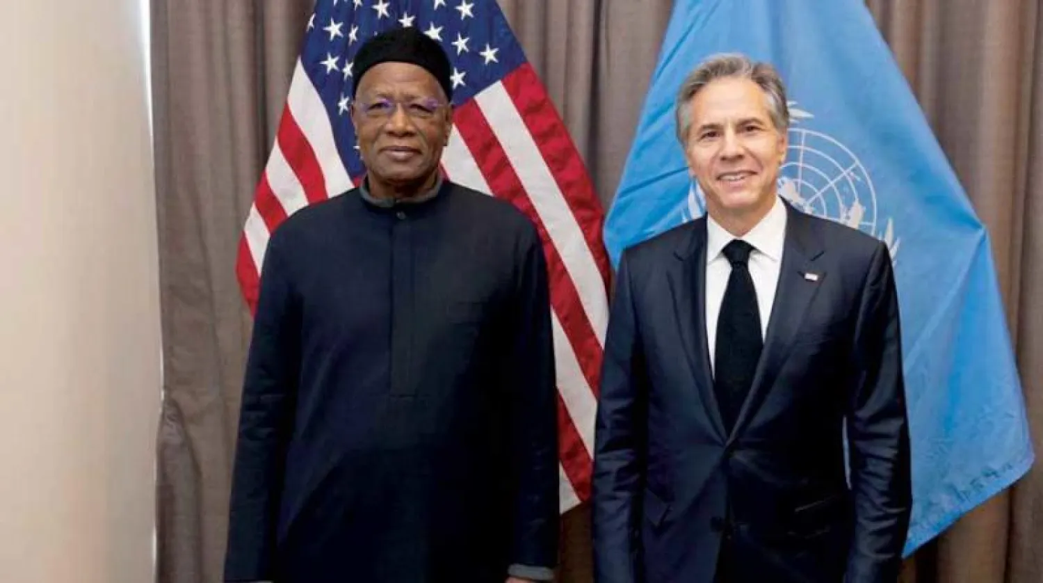 باتيلي ووزير الخارجية الأميركي أنتوني بلينكن بمقر الأمم المتحدة (البعثة الأممية)