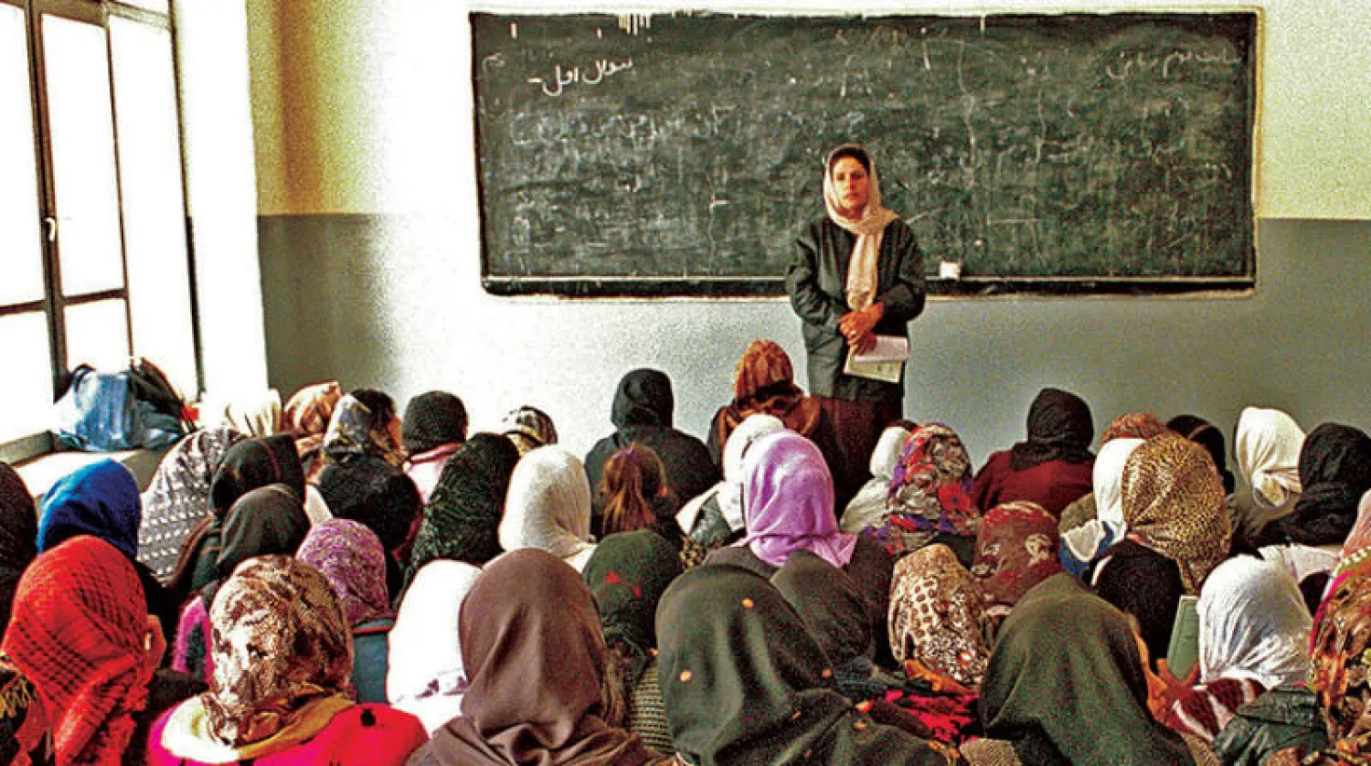 فصل دراسي في أفغانستان إحدى أقل البلدان نمواً حسب تصنيف الأمم المتحدة 1971 (من موقع الأمم المتحدة)