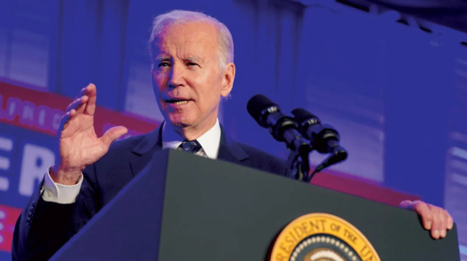 بايدن يلقي كلمة في واشنطن في 6 مارس الحالي (أ.ب)