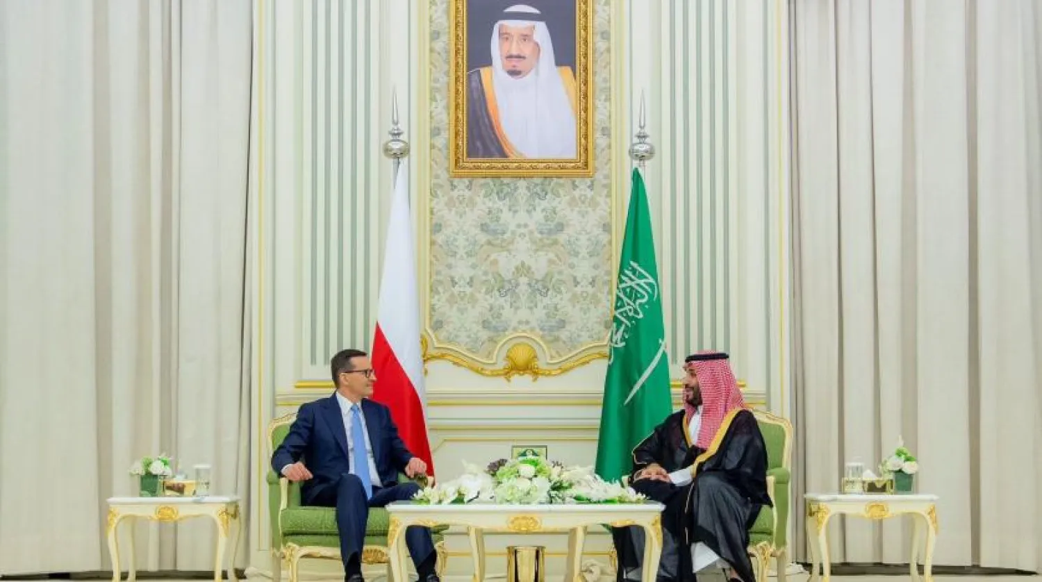 Suudi Arabistan Veliaht Prensi Muhammed bin Selman, Polonya Başbakanı Mateusz Morawiecki'yi kabul etti (SPA)