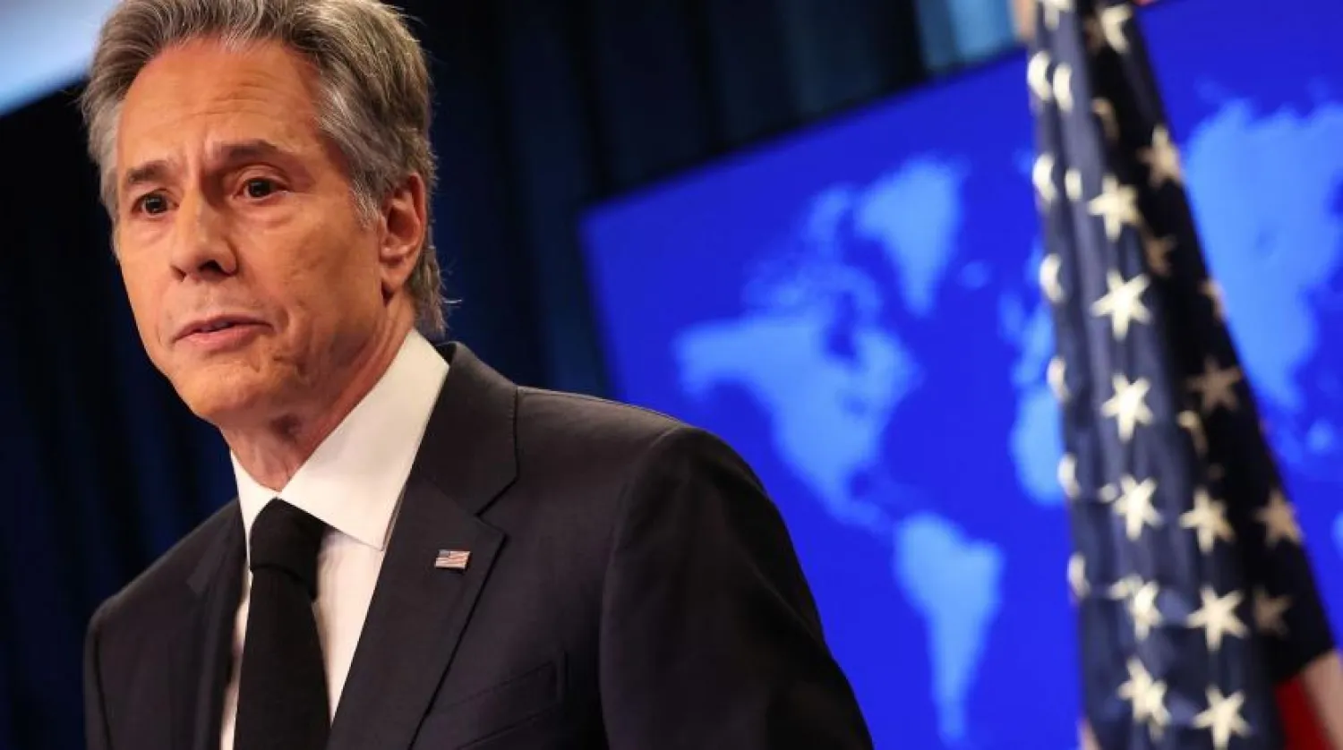 ABD Dışişleri Bakanı Antony Blinken basın toplantısında (AFP)