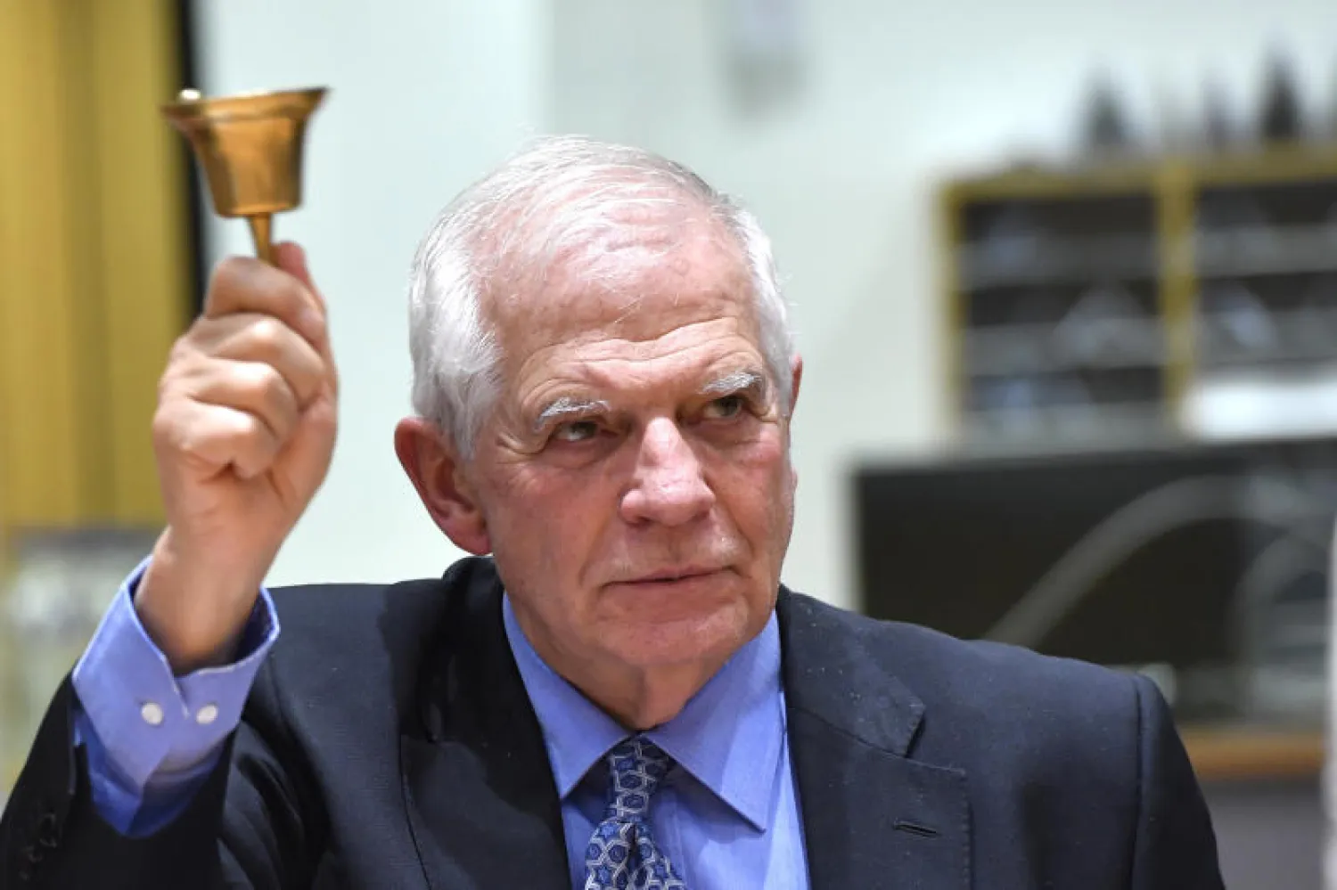 مسؤول السياسة الخارجية في الاتحاد الأوروبي جوزيب بوريل خلال اجتماع في بروكسل (أ.ب)