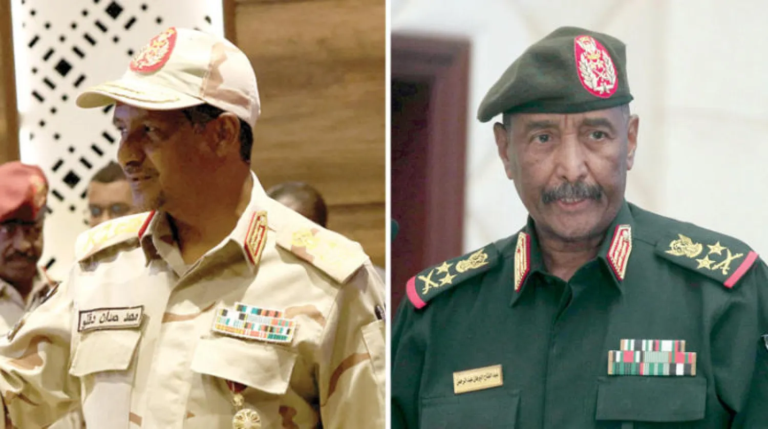 قائد الجيش الفريق عبد الفتاح البرهان (أ.ب)  -  قائد قوات «الدعم السريع» محمد حمدان دقلو «حميدتي» (رويترز)