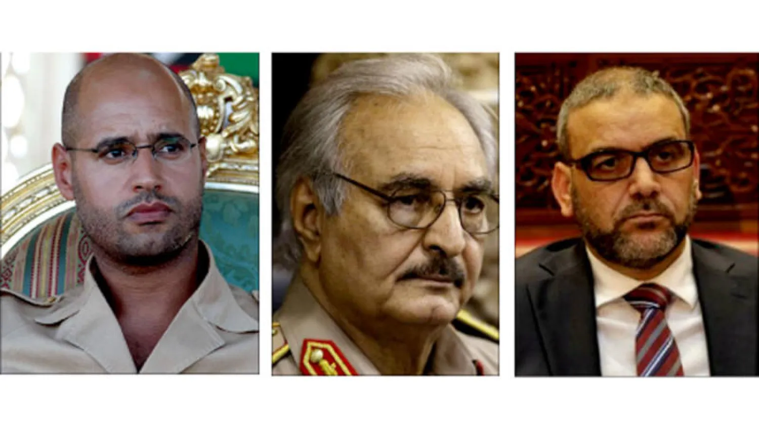 خالد المشري   -   المشير خليفة حفتر    -    سيف الإسلام القذافي