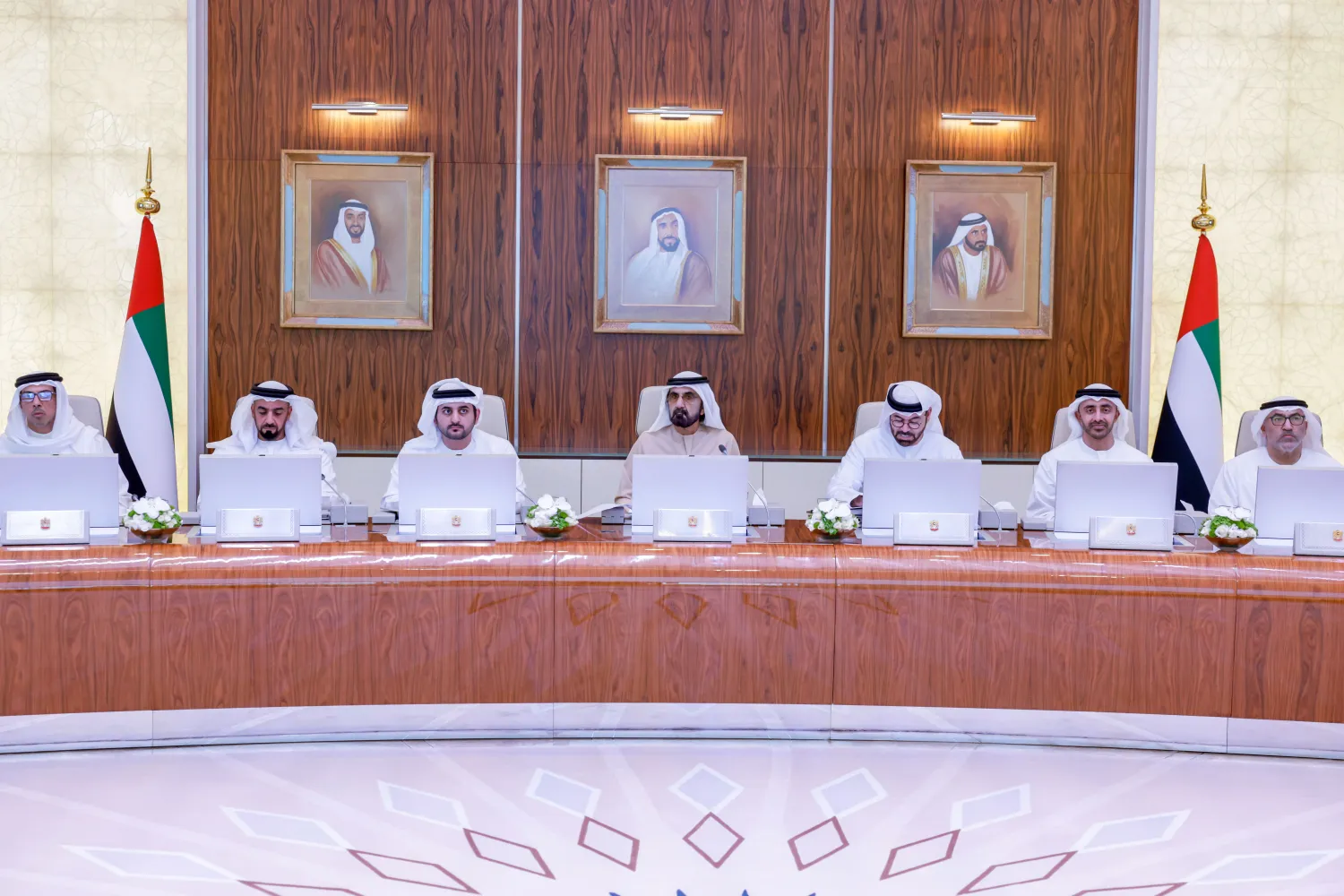 Vice President and Prime Minister Sheikh Mohammed bin Rashid Al Maktoum chairing the cabinet session (WAM)
