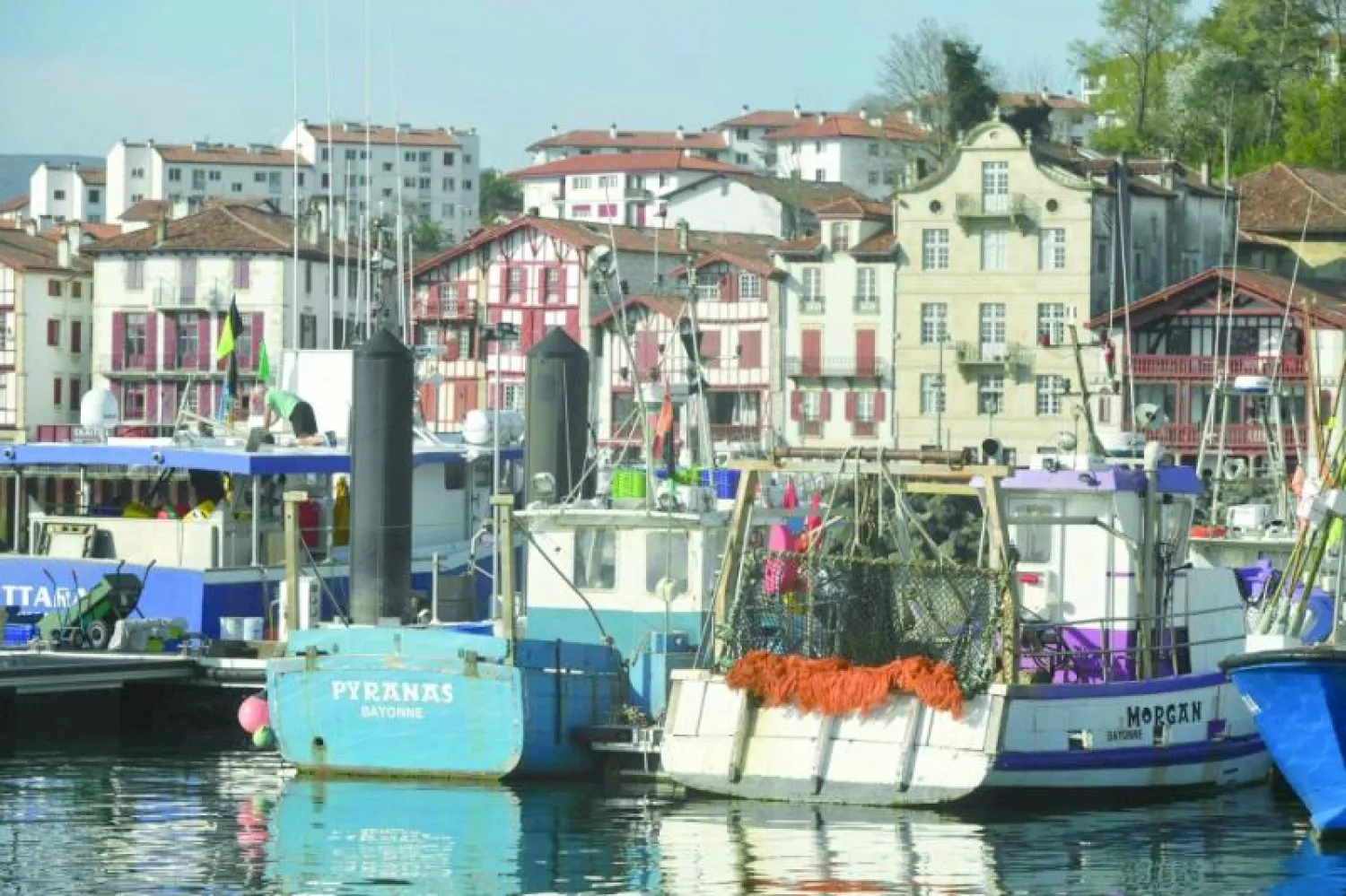 مراكب صيد في مرفأ سان جين دي لوز جنوب غربي فرنسا (أ.ف.ب)