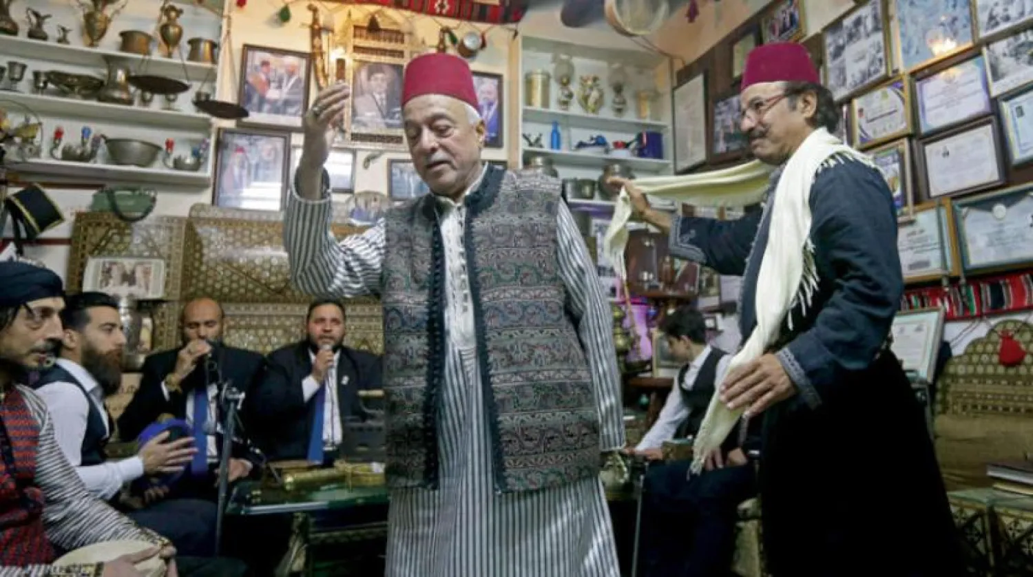 Singers performing in the old city of Damascus to celebrate the holy month of Ramadan on March 27 (AFP)