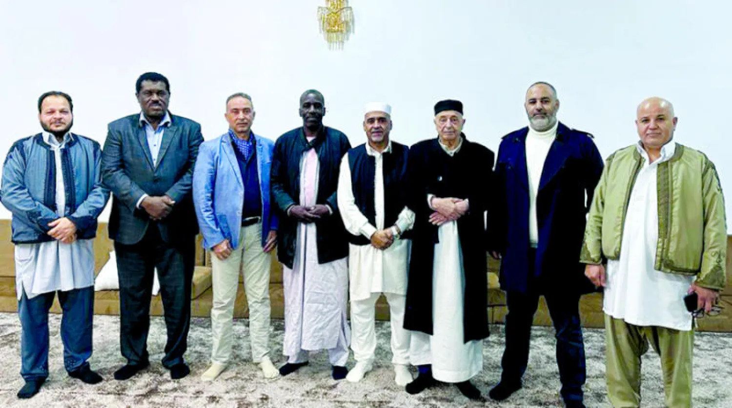 صورة وزعها مجلس النواب الليبي لاجتماع رئيسه مع ممثليه في لجنة «6+6» الانتخابية