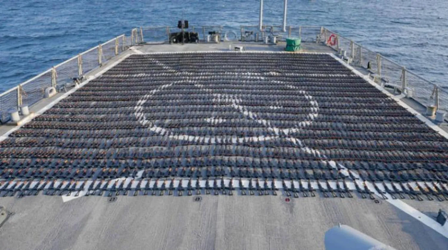 2,000 AK-47 assault rifles confiscated by the US Navy while crossing international waters from Iran to Yemen in December. (CENTCOM)