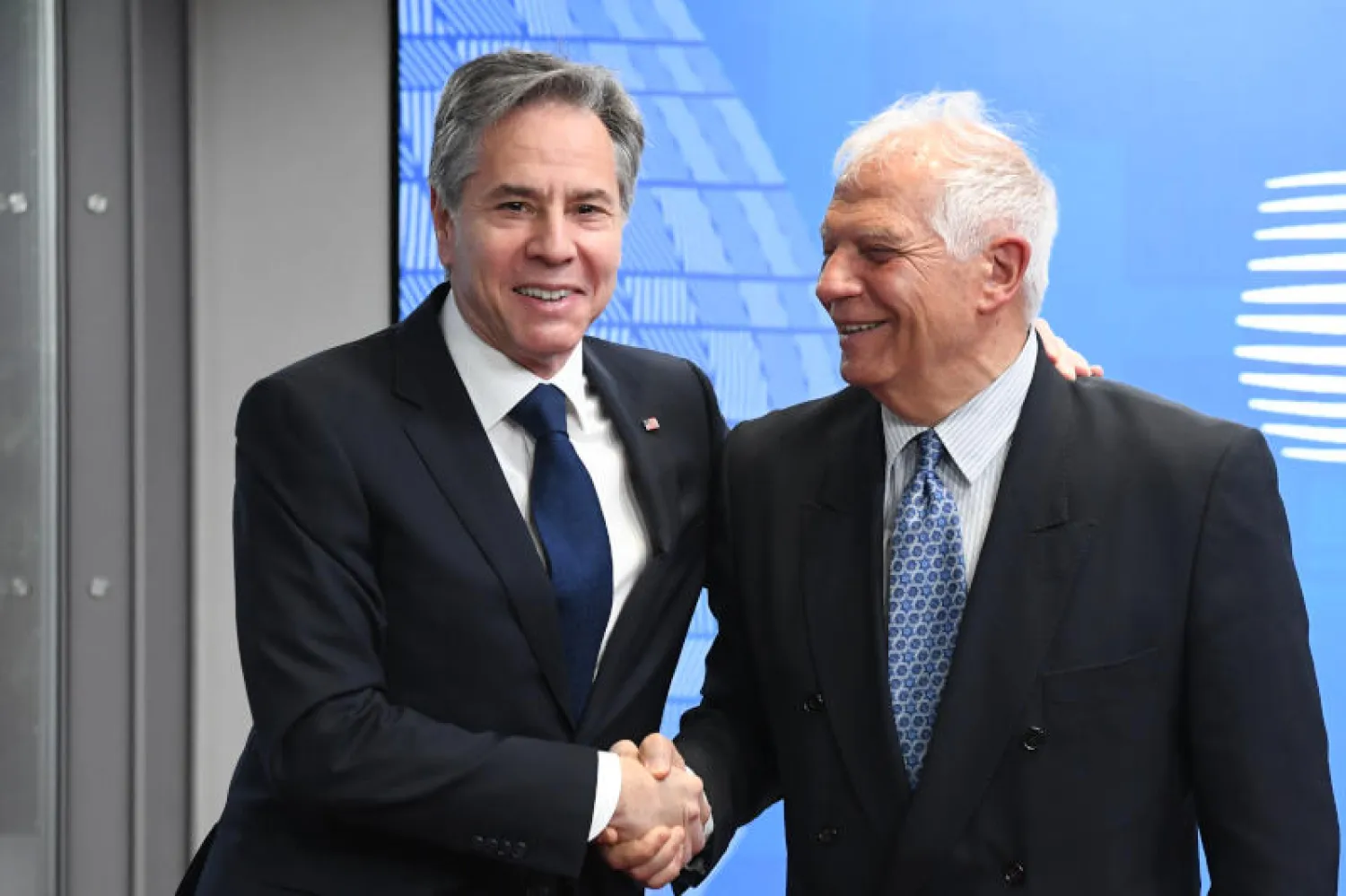 وزير الخارجية الأميركي أنتوني بلينكن ومسؤول السياسة الخارجية في الاتحاد الأوروبي جوزيب بوريل في بروكسل (د.ب.أ)