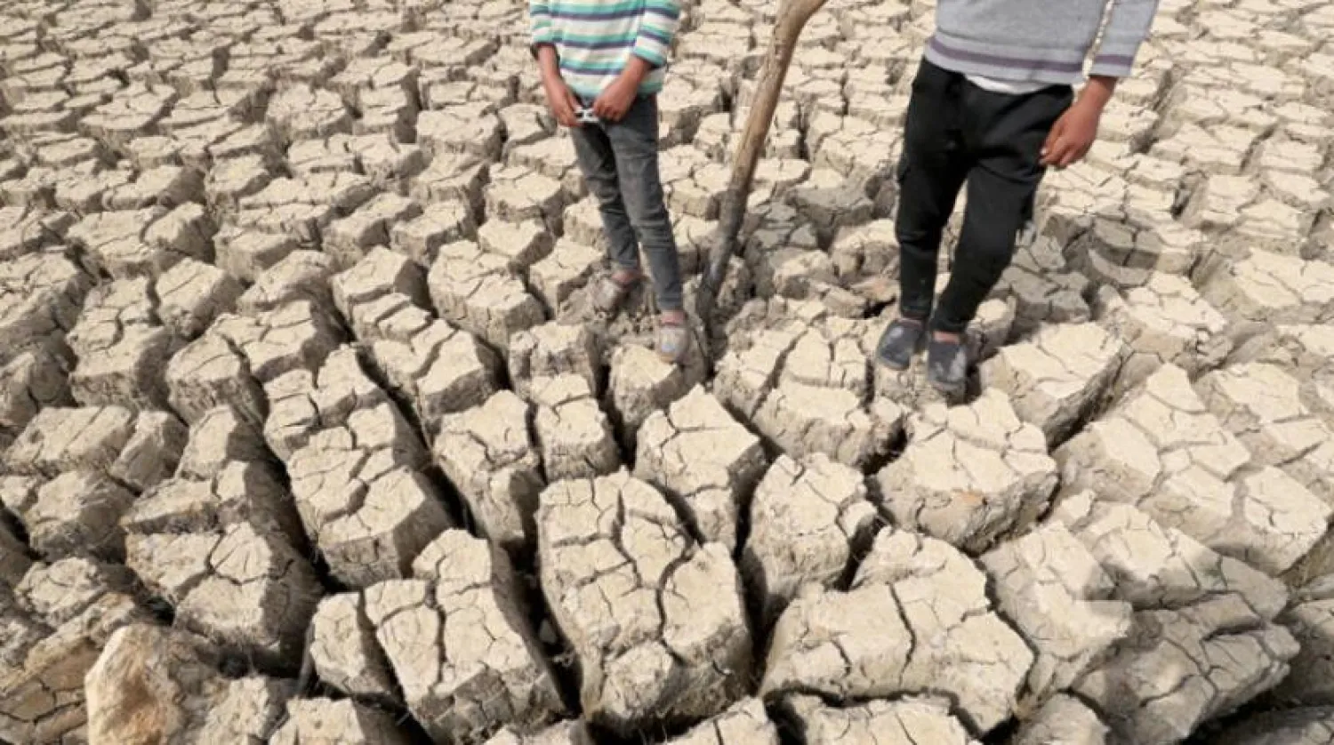 تیونس کے نابل کے علاقے میں کئی سالوں میں ہونے والی شدید خشک سالی کی حد کو ظاہر کرتی ایک تصویر (ای پی اے)
