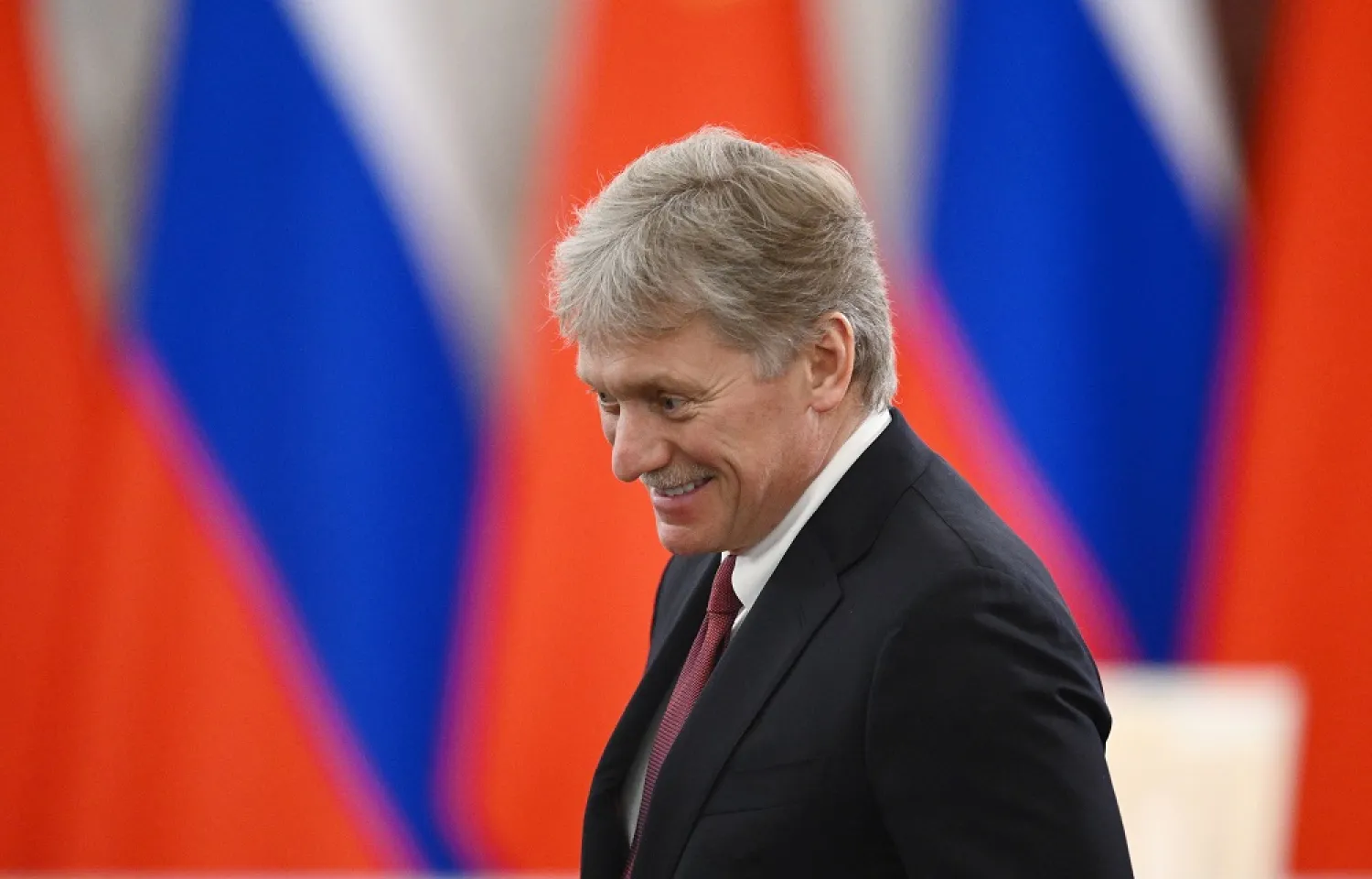 Kremlin spokesman Dmitry Peskov waits before a signing ceremony following talks of Russian President Vladimir Putin and Chinese President Xi Jinping at the Kremlin in Moscow, Russia March 21, 2023. (Sputnik/Kremlin via Reuters)