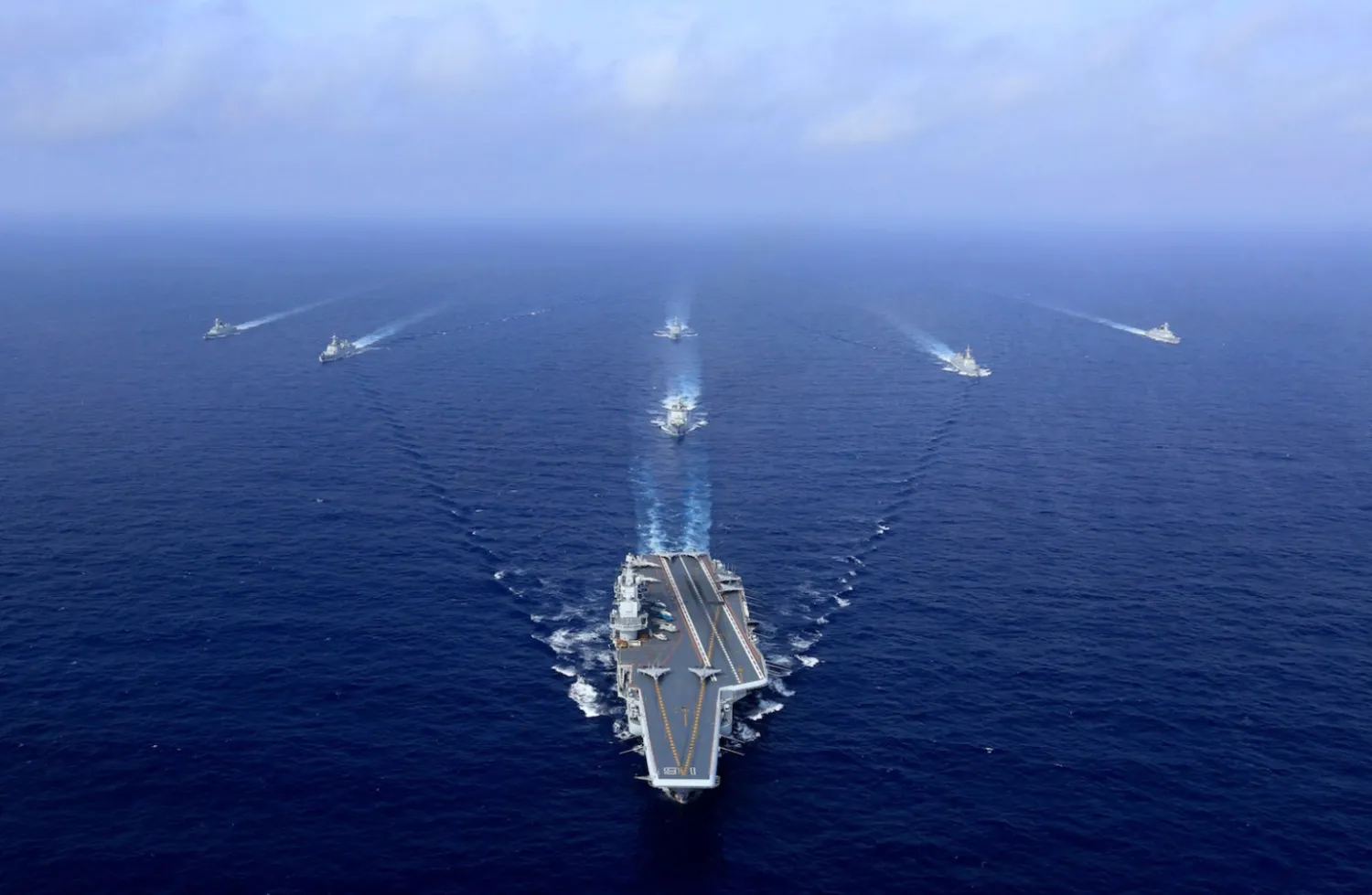 File photo: China's Liaoning aircraft carrier sailing during a drill in the South China Sea in 2018. Photo: AFP

