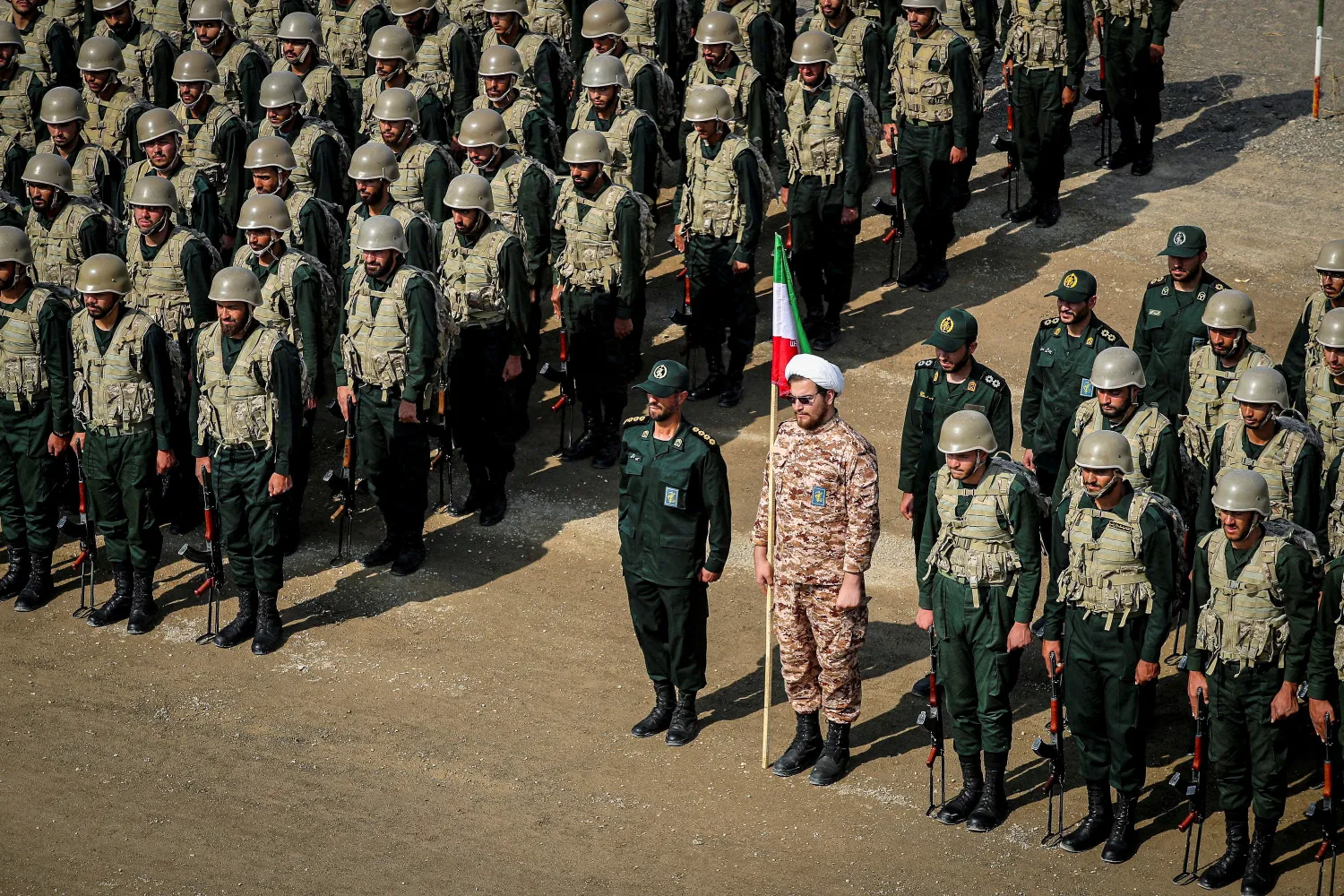 Members of the Islamic Revolutionary Guard Corps (IRGC) attend an IRGC ground forces military drill in the Aras area, East Azerbaijan province, Iran, October 17, 2022. IRGC/WANA (West Asia News Agency)/Handout via REUTERS