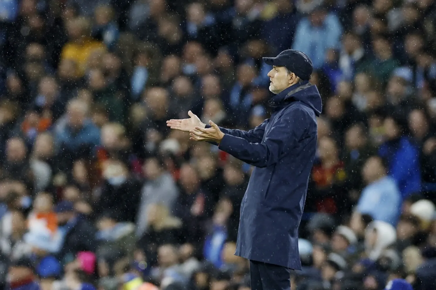 Football - Champions League - Quarter Final - First Leg - Manchester City v Bayern Munich - Etihad Stadium, Manchester, Britain - April 11, 2023 Bayern Munich coach Thomas Tuchel during the match. (Reuters)