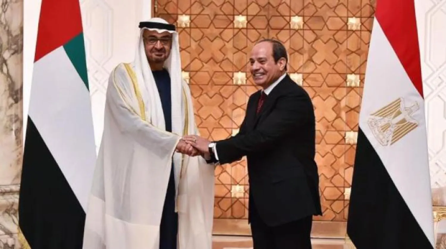 President Abdel Fattah Al-Sisi receives Sheikh Mohamed bin Zayed in Cairo. (Egyptian Presidency)