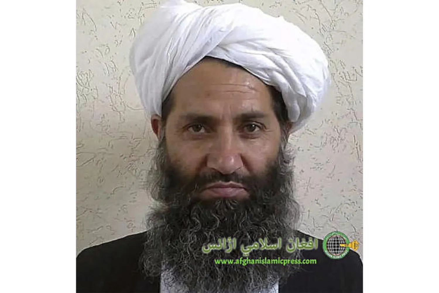 FILE - In this undated photo from an unknown location, released in 2016, the leader of the Afghanistan Taliban Mawlawi Hibatullah Akhundzada poses for a portrait. (Afghan Islamic Press via AP, File)
