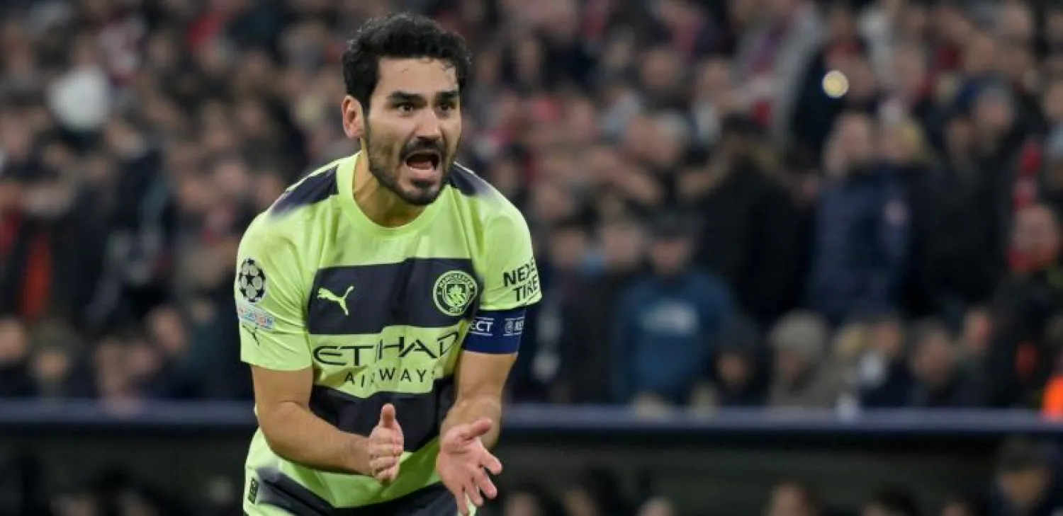 غندوغان خلال مباراة بايرن ميونيخ الأخيرة في دوري الأبطال (أ.ب)