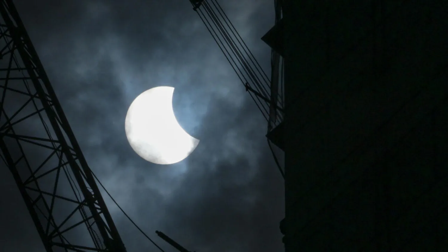 The solar eclipse as seen from Jakarta, Indonesia. BAY ISMOYO / AFP

